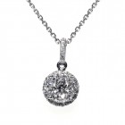 0.58 Cts. 14K White Gold Diamond Miracle Pendant With Halo
